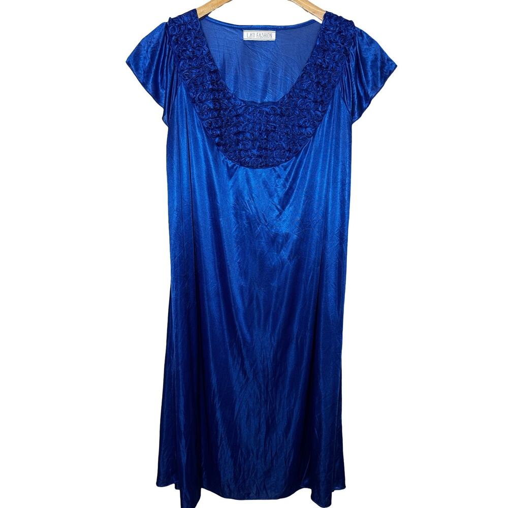 Vintage Lati Fashion Intimates Blue Nightgown No Size Tag
